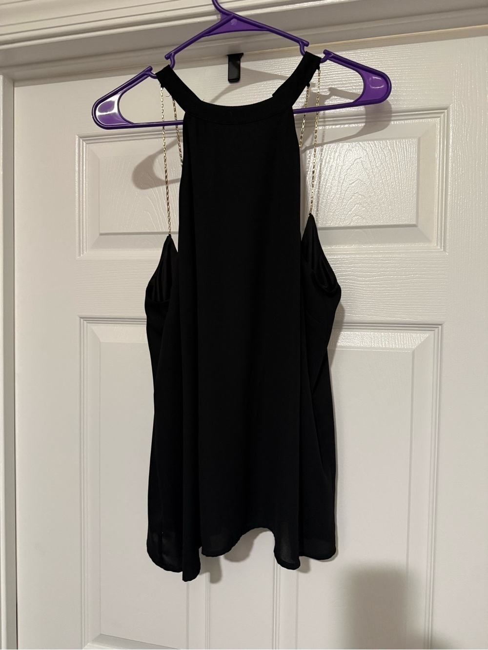 Express Black Chain-Back Sleeveless Women's Top - Picture 3 of 4